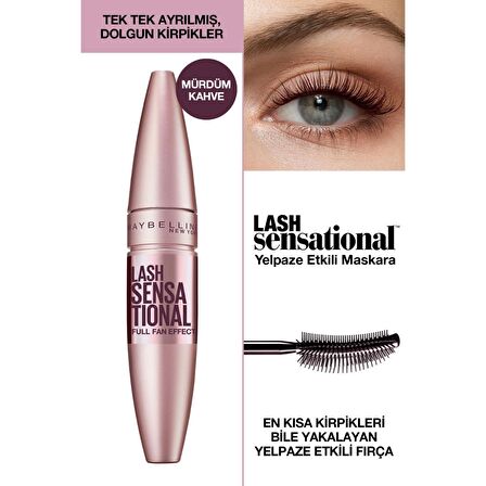 Maybelline Lash Sensational Fiber Fırça Mürdüm Kahve Rimel