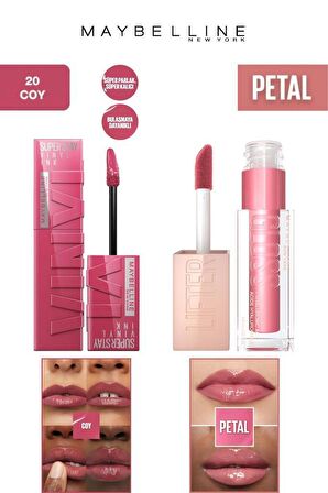 Maybelline Dudak Dolgunlaştırıcı Parlatıcı Kalıcı Işıltılı Dudaklar Nemlendirici Lip Gloss Seti 20 Coy-005 Petal