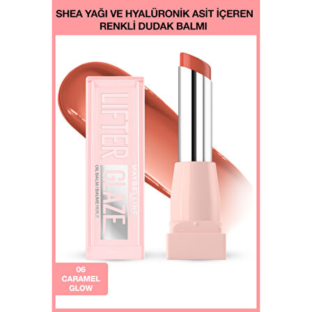 Maybelline New York Lifter Glaze Shea Yağı ve Hyalüronik Asit içeren Renkli Dudak Balmı - 06 Caramel Glow