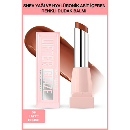 Maybelline New York Lifter Glaze Shea Yağı ve Hyalüronik Asit içeren Renkli Dudak Balmı - 09 Latte Crush