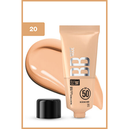 Maybelline New York Fit Me Nude Cilt Bakımı Etkili Nemlendirici SPF50 BB Krem - 20