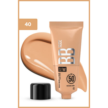 Maybelline New York Fit Me Nude Cilt Bakımı Etkili Nemlendirici SPF50 BB Krem - 40