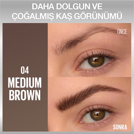 Maybelline New York Brow Insert Çift Uçlu Kaş Kalemi – 04 Medium Brown