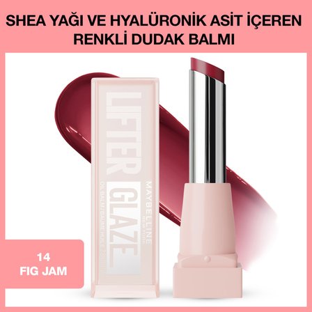Maybelline New York Lifter Glaze Shea Yağı ve Hyalüronik Asit İçeren Nemlendirici Renkli Dudak Balmı - 14 Fig Jam