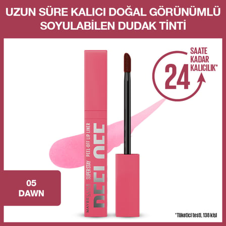 Maybelline New York Super Stay Peel Off Soyulabilen Dudak Tinti - 24 Saate Kadar Kalıcı Dudak Renklendirme - 05 Dawn