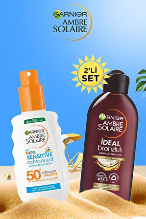 Ambre Solaire Bronzlaştırıcı Yağ 200ml&sensitive Advanced Güneş Koruyucu Çocuk Sprey Gkf50 150ml