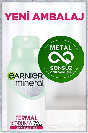 2'li Mineral Termal Koruma Sprey Kadın Deodorant Seti, 72 Saat Etkili