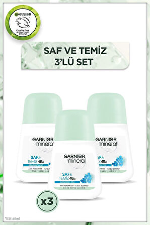 Mineral Saf&Temiz Roll-On Deodorant 3'lü Set