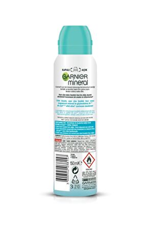 Garnier Doğal Ferahlık Antiperspirant Ter Önleyici Leke Yapmayan Kadın Sprey Deodorant 150 ml x 5