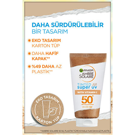 Garnier Ambre Solaire Renkli Koruyucu BB Krem - Orta Ton 50SPF 50 ml