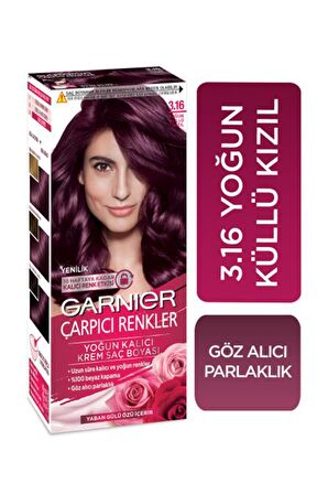 Garnier Çarpıcı Renkler Saç Boyası 3.6 Yoğun Küllü Kızıl