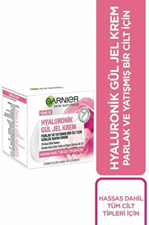 Garnier Hyaluronik Gül Tüm Cilt Tipleri İçin Gül Özlü Su Bazlı Yağsız Yatıştırıcı Yüz Bakım Jeli 50 ml