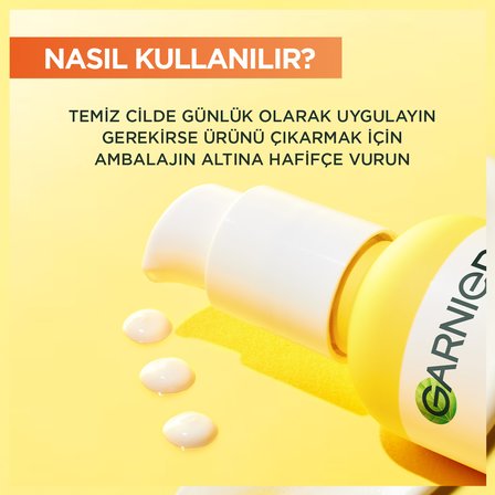 Garnier Vitamin C 2'si 1 Arada Aydınlatıcı Serum Krem, UVA, UVB, Yüz Güneş Kremi