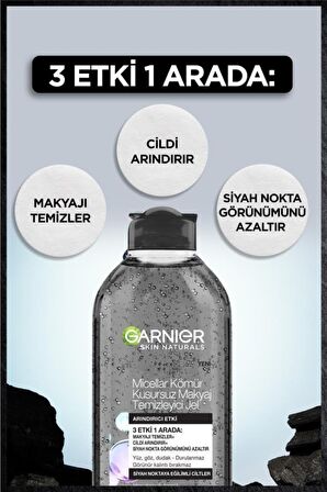 Garnier Micellar Kömür Kusursuz Makyaj Temizleyici Jel 400 ml