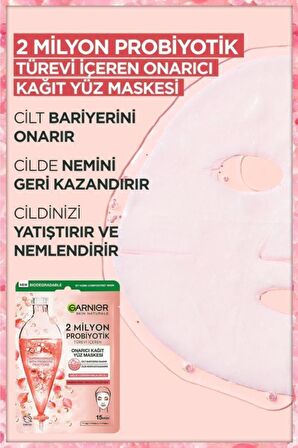 Garnier 2 Milyon Probiyotik Türevi İçeren Onarıcı Kağıt Yüz Maskesi