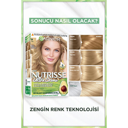 Garnier Nutrisse Yoğun Besleyici Kalıcı Krem Saç Boyası 9 Sarı