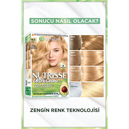 Garnier Nutrisse Yoğun Besleyici Kalıcı Krem Saç Boyası 9.3 Altın Sarısı