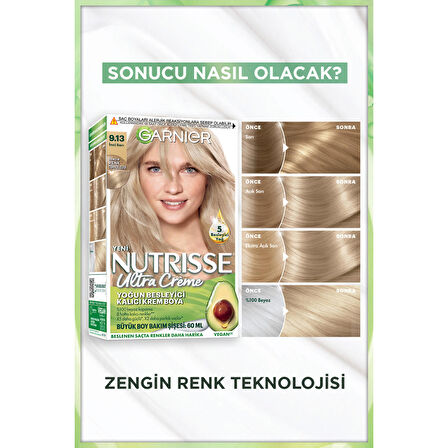 Garnier Nutrisse Yoğun Besleyici Kalıcı Krem Saç Boyası 9.13 İnci Sarı