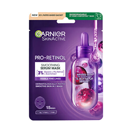 Garnier Pro-Retinol Pürüzsüzleştirici Kağıt Maske