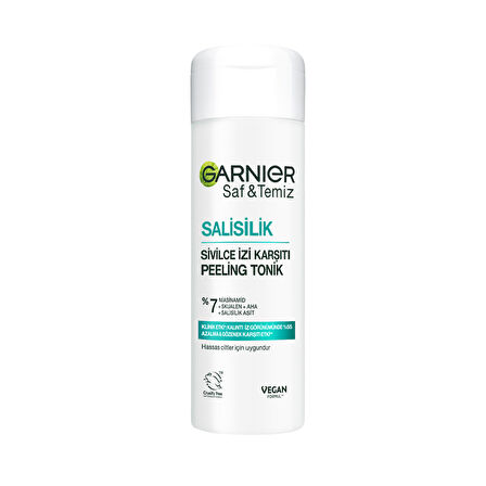 Garnier Saf & Temiz Salisilik Sivilce İzi Karşıtı Gözenek Sıkılaştırıcı Peeling Tonik //  Salisilik & Niasinamid & Skualen & AHA 120 ml