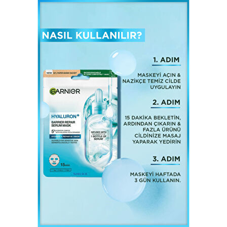 Garnier Hyaluron+ Bariyer Onarıcı Serum Maske 28GR