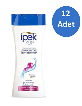 İpek Kepeğe Karşı Etkili 2'si 1 Arada Normal Ve Kurumaya Eğilimli Saçlar Için Şampuan 480 ml x 12 Adet