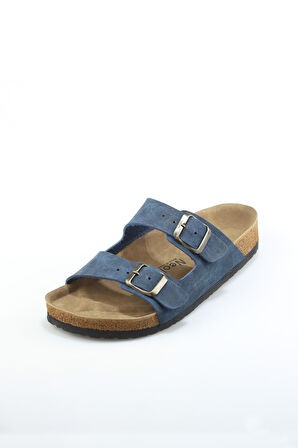 Madrid Unisex Ortopedik Tabanlı Terlik Çift Bantlı Tokalı Günlük Rahat Ev & Dışarı Terliği