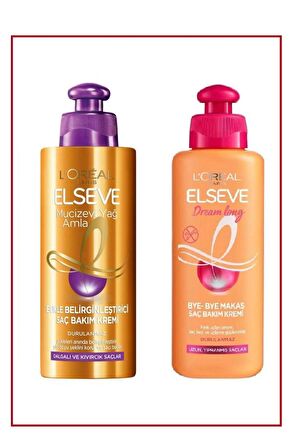 Elseve Dream Long Bye-bye Makas Saç Bakım Kremi 200 ml & Amla Bukle Belirginleştirici Saç Bakım Kremi 200ml