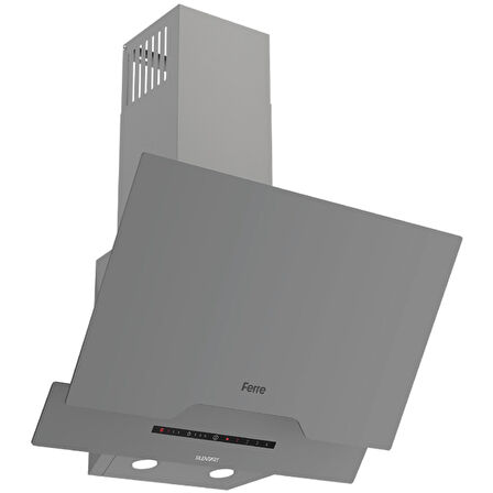 Ferre D065-SA DC İnverter Motor 36 dB Ultra Sessiz Yatık Cam Davlumbaz - Gri