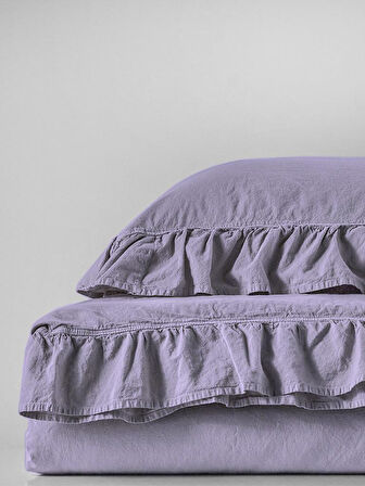 Fırfırlı Stonewash Cotton Nevresim Takımı 200x220