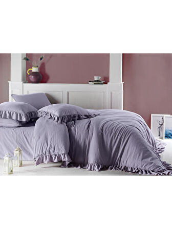 Fırfırlı Stonewash Cotton Nevresim Takımı 200x220