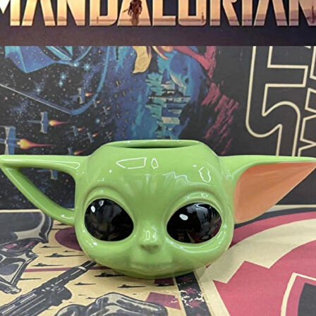 Star Wars Mandalorian The Child Grogu Baby Yoda Figürlü 3 Boyutlu Porselen Kupa Mug Kahve Bardak