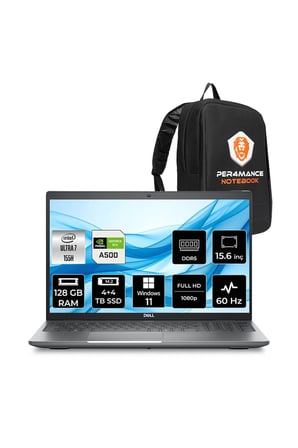 Precision 3591 Ultra 7 155H 128GB 4TB+4TB SSD RTX A500/4GB 15.6" FHD W11H Workstation & Çanta