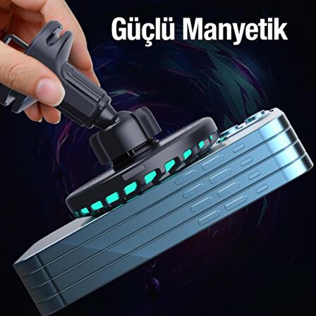 Coofbe Super Şarj Magsafe RGB Işıklı 15W Kablosuz Araç Şarj Araç Tutucu İphone 12 13 14 Pro Max Şarj