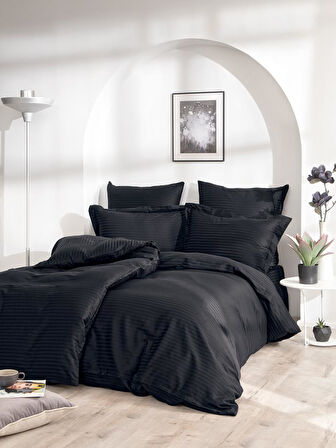 Çizgili Desenli Cotton Nevresim Takımı 150x220
