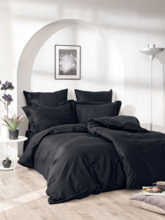 Çizgili Desenli Cotton Nevresim Takımı 150x220