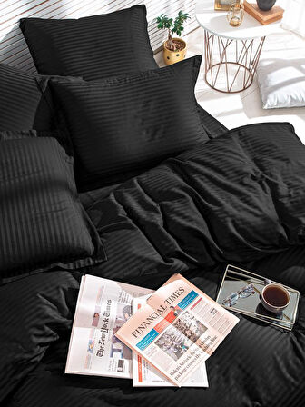 Çizgili Desenli Cotton Nevresim Takımı 150x220