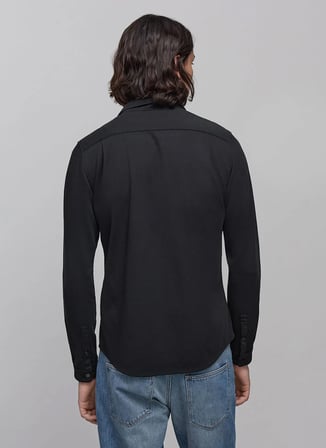 İkks Regular Fit Gömlek Yaka Siyah Erkek Gömlek MT12183