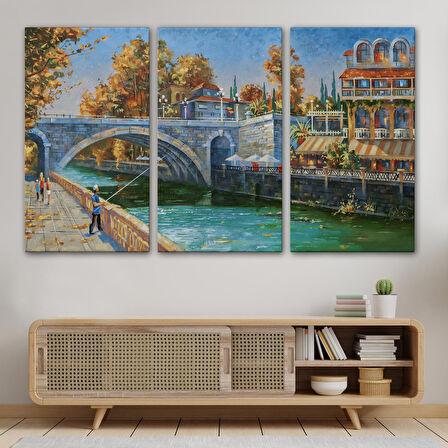 Soçhi Nehri Rusya Yağlıboya Görünüm Dekoratif Kanvas Duvar Tablosu-3605