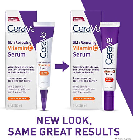 CeraVe -Hyaluronik asit ile C vitamini serumu |% 10 saf C Vitamini ile yüz için cilt parlatıcı serum 