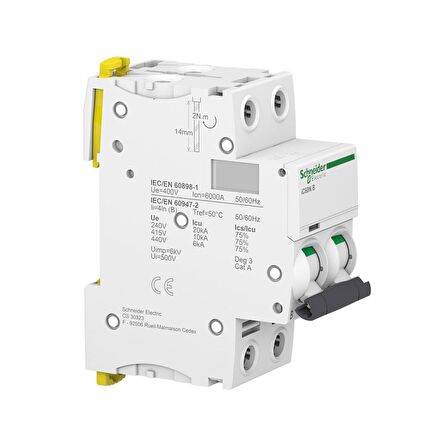 SCHNEİDER ELECTRİC Acti9 İc60N A9F74240 40A Sigorta (2P, 6Ka, C Eğrisi)