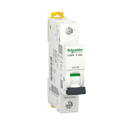 Schneider Electric A9F84125, 25 Amper, 1 Fazlı, C Tipi, Otomatik Sigorta, 10 kA, C25x1