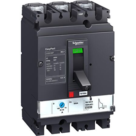 Schneider  Easy Pact Cvs 3 Kutup 380v Ac 36ka Kompak Şalter 140-200 Amp LV525332