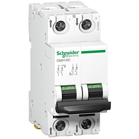 Schneider,C60H DC 2 Faz 6A 6 KA C Tipi Otomat,A9N61526