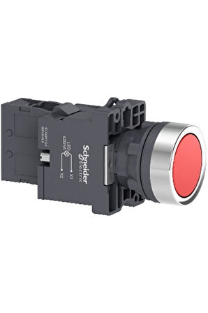 Schneider Electric Xa2ew34m1 Kırmızı Işıklı Yaylı Buton- Ø22 - - 220v Ac - 1na