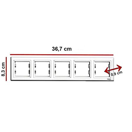 Schneider Asfora Antrasit 5'Li Yatay Çerçeve