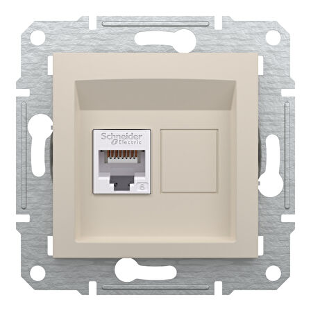 Schneider Electric EPH4770123 Asfora Krem 1xRJ45 Cat6 Utp Çerçevesiz