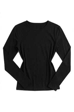 Öts Kadın T-Shirt Bisiklet Yaka Uzun Kol (%96 Pamuk - %4 Elastan)