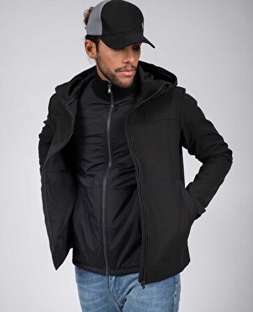 Sun Valley Lewsor Erkek Kapişonlu Softshell Ceket-LEWSOR99N