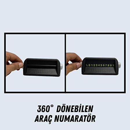 360 DERECE DÖNEBİLEN TELEFON TUTACAK ÖZELLİKLİ ARAÇ NUMARATÖRÜ